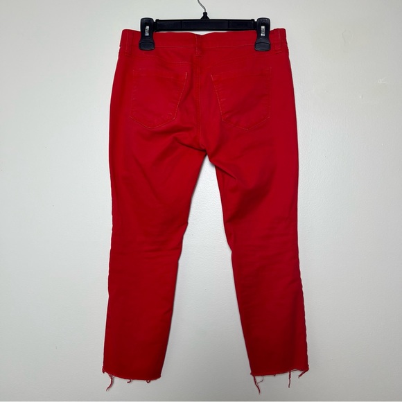 LOFT Modern Skinny Red Jeans with Raw Hem - Size 27/4P - Picture 10 of 11